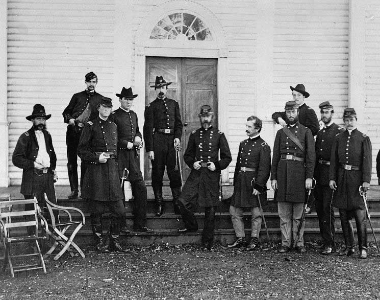 Major General Geo G Meade and staff 1863