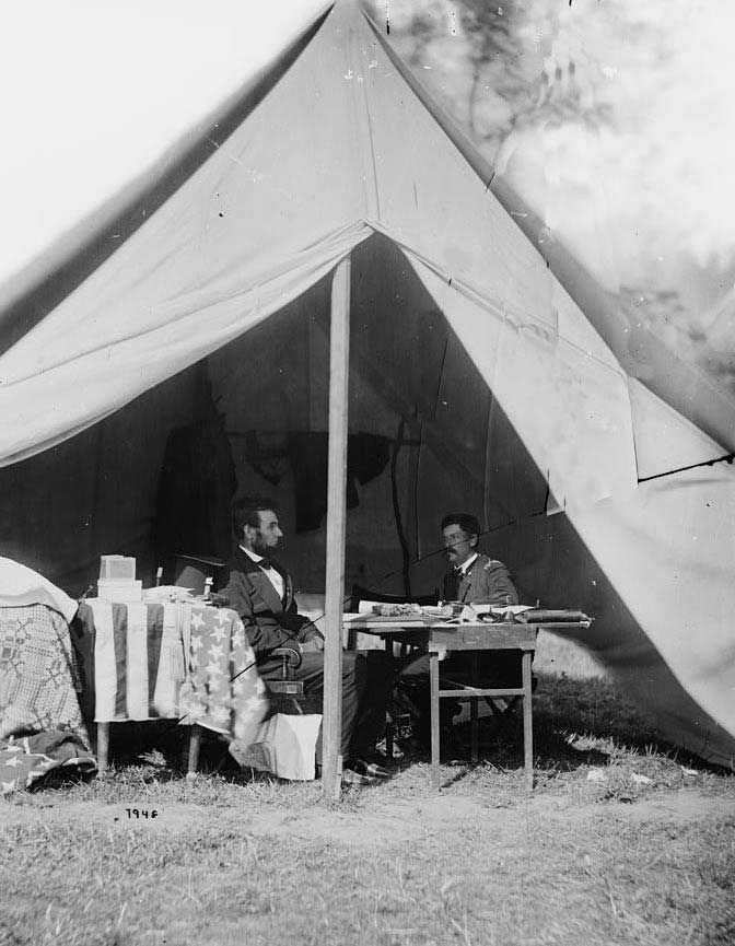President Lincoln conferring with General McClellan after Antietam