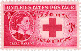 United States postage stamp honoring Clara Barton